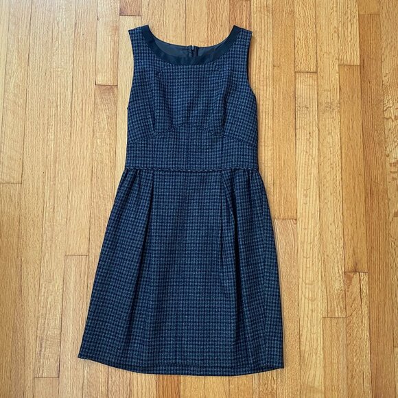 NWT J.Crew 100% Wool Houndstooth Mini Dress - Picture 1 of 11